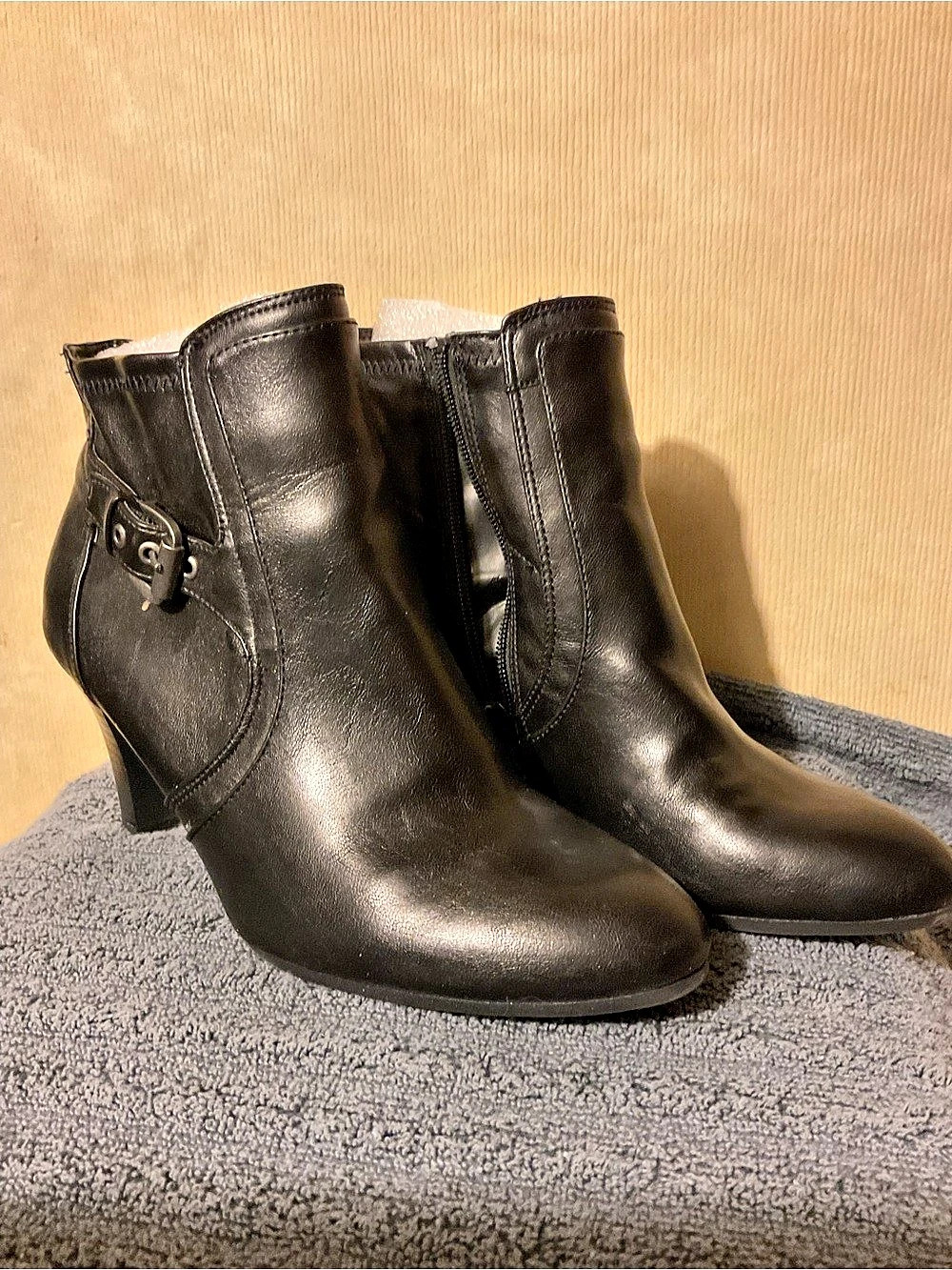 LifeStride Adley Bootie Black Heeled Ankle Boots